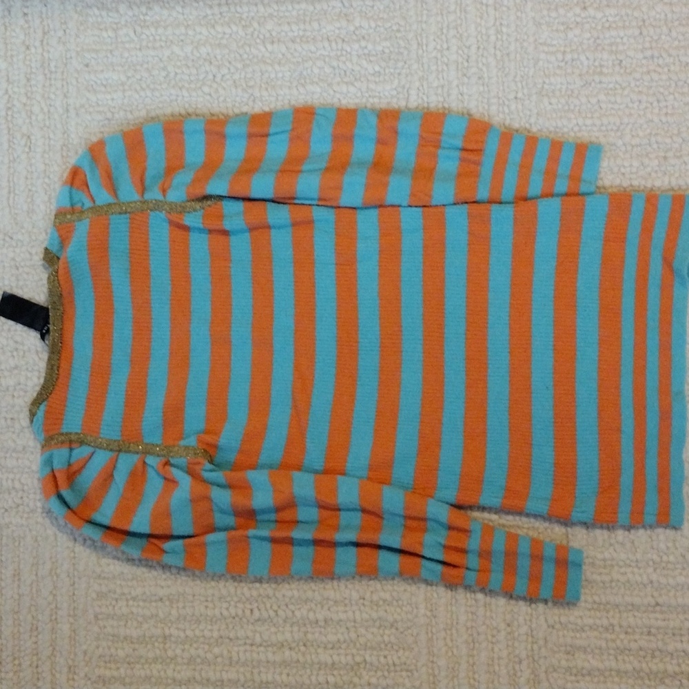 Striped Long Sleeve Top - Blue and Orange - Picture 4 of 4